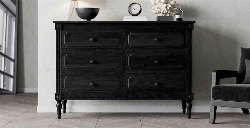 Wide deals dresser black